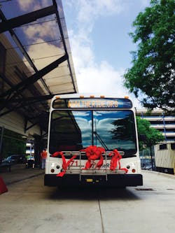 The $8.1 million project included demolition of the existing one-story building at 331 S. Fourth Ave. and constructing a new two-story Blake Transit Center that will serve as the AAATA’s main downtown hub. The $8.1 million project included demolition of the existing one-story building at 331 S. Fourth Ave. and constructing a new two-story Blake Transit Center that will serve as the AAATA’s main downtown hub.