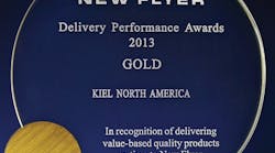 2013 Gold level delivery recognition awarded to Kiel North America by New Flyer 2013 Gold level delivery recognition awarded to Kiel North America by New Flyer