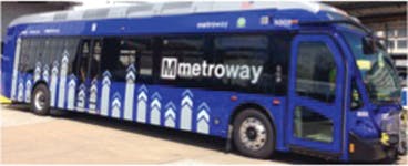 The new Metroway bus being put into service by Metro