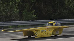 The University of Michigan&apos;s solar car, which will take part in the 2014 American Solar Challange.