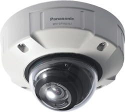 Panasonic System Communications Company of North America announced a new full HD 1080p outdoor vandal-resistant and waterproof fixed dome network camera (WV-SFV631LT). Panasonic System Communications Company of North America announced a new full HD 1080p outdoor vandal-resistant and waterproof fixed dome network camera (WV-SFV631LT).