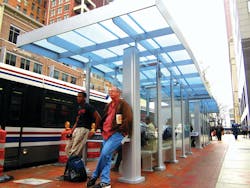 COTA has installed new bus shelters along High Street in downtown Columbus, Ohio.