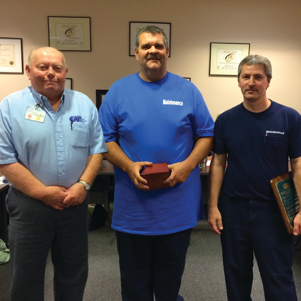 CCTA employees Shawn Riley, Red King and Mike Slingerland were recognized for their years of service.