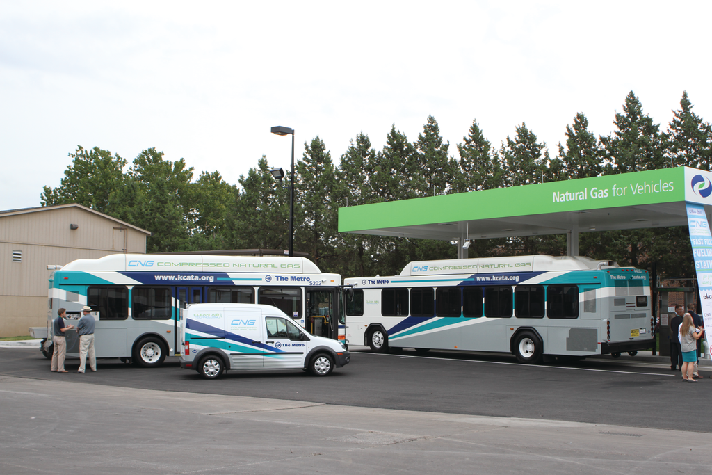 The agency currently has 17 CNG buses in its fleet with eight more arriving next month. CNG vehicles are being phased in as current buses are retired.