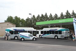 The agency currently has 17 CNG buses in its fleet with eight more arriving next month. CNG vehicles are being phased in as current buses are retired. The agency currently has 17 CNG buses in its fleet with eight more arriving next month. CNG vehicles are being phased in as current buses are retired.