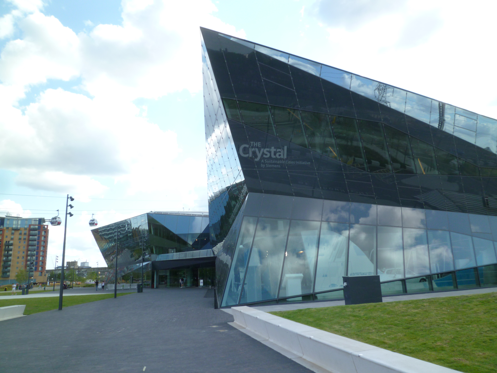 Located near the Thames River in London, The Crystal not only functions as an educational tool for the public, but it also functions as offices for Siemens