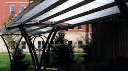 The University of Kentucky selected Brasco&rsquo;s &ldquo;Aero&rdquo; shelter for its slender profile and wide protective canopy.