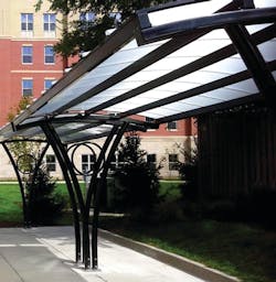 The University of Kentucky selected Brasco’s “Aero” shelter for its slender profile and wide protective canopy. The University of Kentucky selected Brasco’s “Aero” shelter for its slender profile and wide protective canopy.