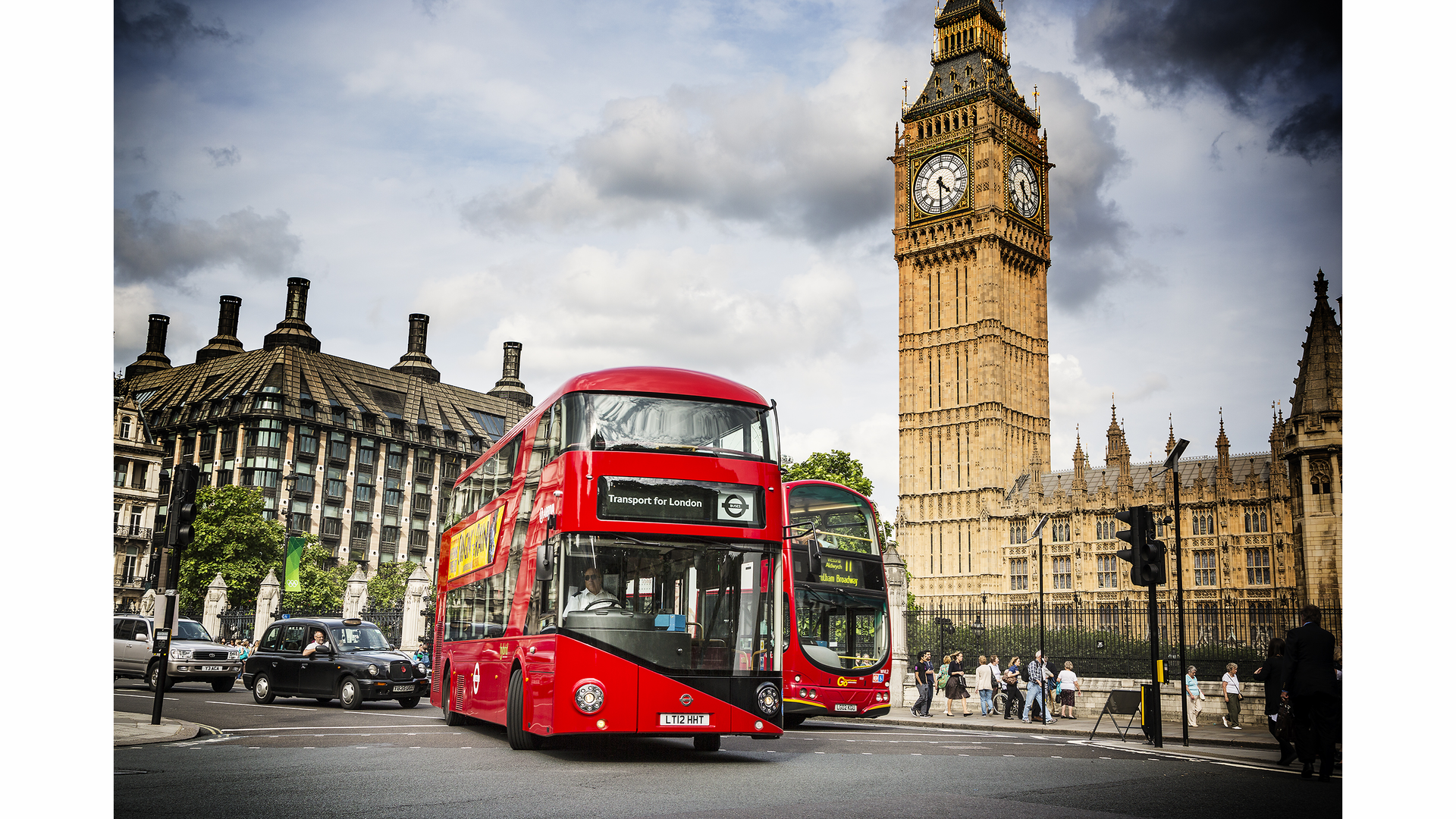 New Wright Bus Routemaster double decker buses being put into service by Transport for London are equipped with Siemens hybrid technology. It's the largest order of hybrid buses in history.
