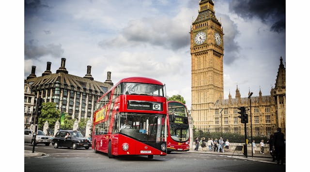 New Wright Bus Routemaster double decker buses being put into service by Transport for London are equipped with Siemens hybrid technology. It&apos;s the largest order of hybrid buses in history.