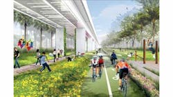 The Underline will run near an underutilized Metrorail line in Miami. The Underline will run near an underutilized Metrorail line in Miami.