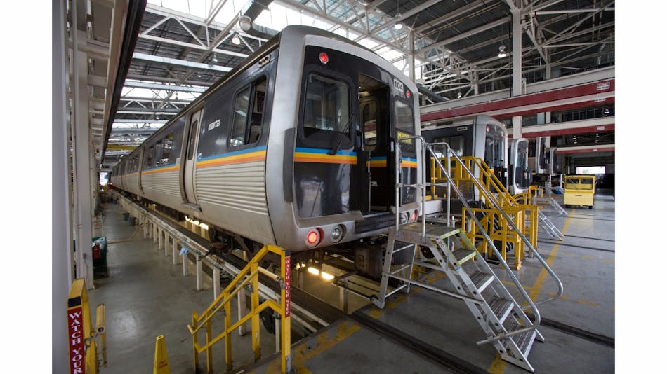 Trains receiving cleaning and maintenance in MARTA&rsquo;s Armour Yard heavy rail facility service the Red and Gold Lines.