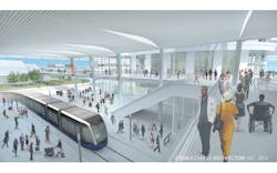 Rendering of the proposed Coture project in Milwaukee, which will include a stop on the city&apos;s proposed streetcar line.