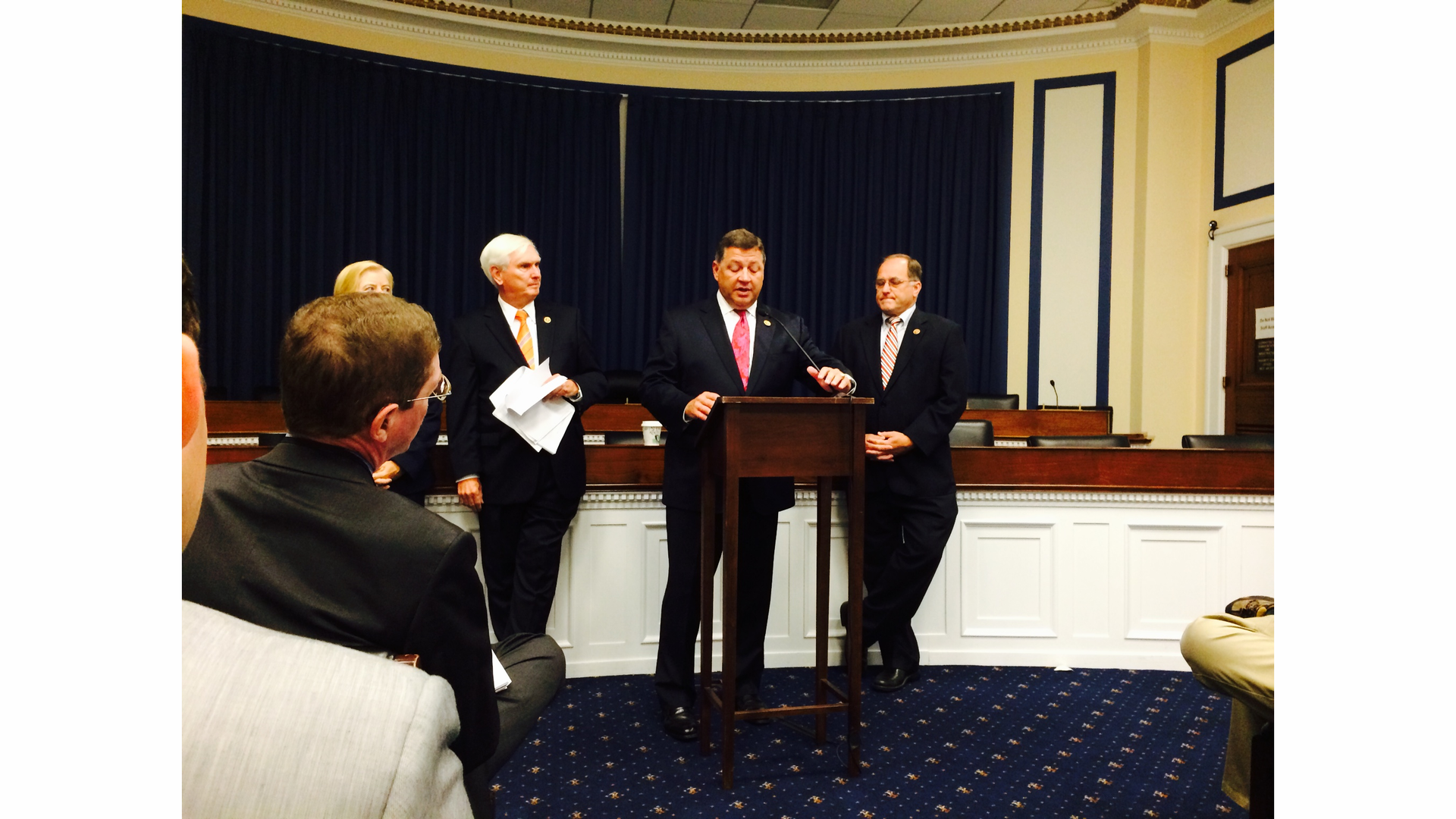 Representatives with the US High Speed Rail Association take part in a hearing on public private partnerships in order to fund infrastructure projects.