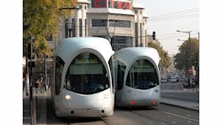 The trams in Lyon carry 260,000 passengers per day on its 5 lines.