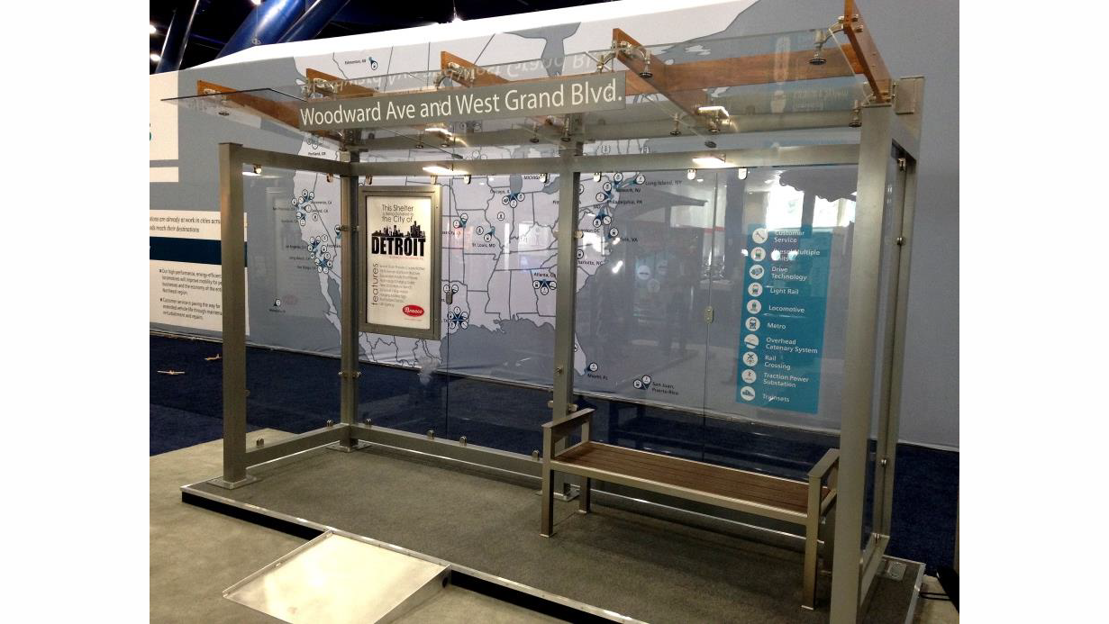 Trident Shelter as seen at the 2014 APTA Expo, Houston.