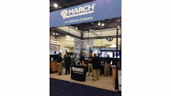 March Networks booth features a live stream to demonstrate its RideSafe system.