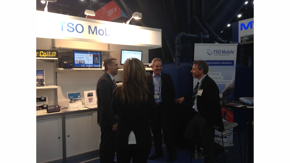 TSO Mobile&rsquo;s booth presents its services and capabilities for a passenger-centric experience.