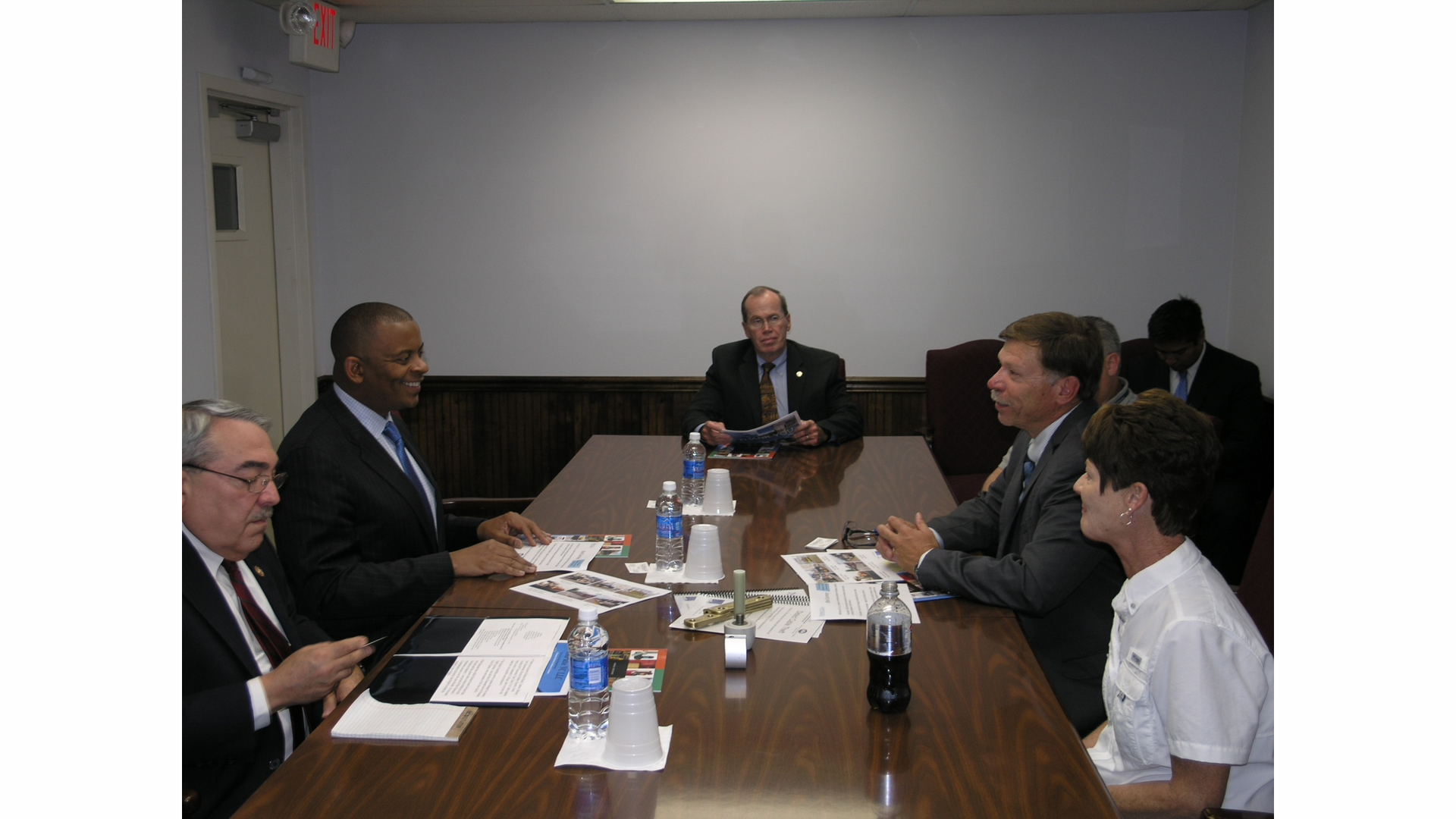 DOT Secretary Anthony Foxx and Congressman G. K. Butterfield meet with leaders and employees of IMPulse NC LLC.