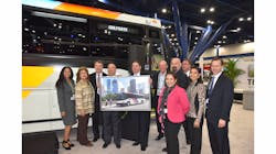 Patrick Scully, MCI executive vice president (third from left), meets with Houston Metro executives and staff in MCI’s booth at APTA Expo. Patrick Scully, MCI executive vice president (third from left), meets with Houston Metro executives and staff in MCI’s booth at APTA Expo.