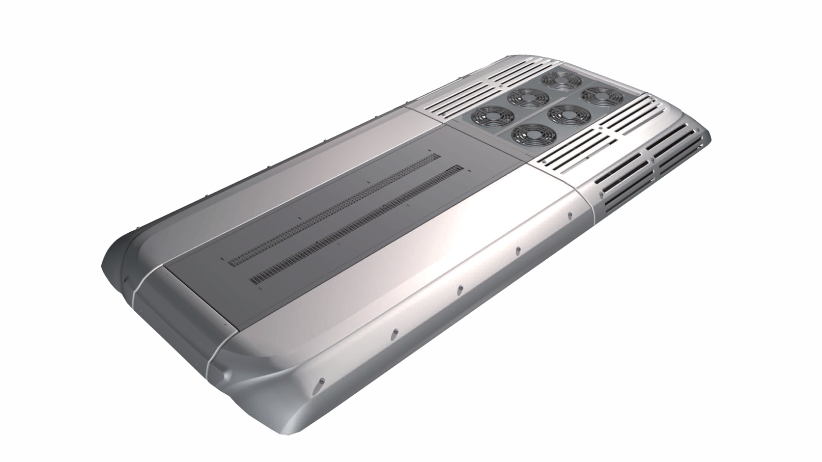 The Streamline SL900 is a light-weight, low-profile roof-mounted unit designed for heavy duty application on motor coaches and transit buses.