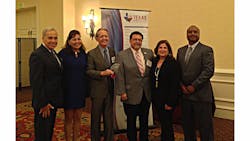 Via officials, led by VIA Board member Dr. Richard Gambitta and Via Board Chairman Alexander Briseño (3rd and 4th from left) accept the award from the Texas Diversity Council. Via officials, led by VIA Board member Dr. Richard Gambitta and Via Board Chairman Alexander Briseño (3rd and 4th from left) accept the award from the Texas Diversity Council.