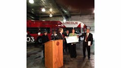 City of Lincoln officials were awarded a grant to purchase new CNG buses and a simulator. City of Lincoln officials were awarded a grant to purchase new CNG buses and a simulator.