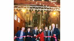 San Francisco leaders cut the ribbon on the recently completed pedestrian plaza in the Yerba Buena Neighborhood.