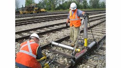 Engineers test rail neutral temperature utilizing TÜV Rheinland’s VERSE equipment to eliminate potential track expansion due to ambient temperature rises. Engineers test rail neutral temperature utilizing TÜV Rheinland’s VERSE equipment to eliminate potential track expansion due to ambient temperature rises.