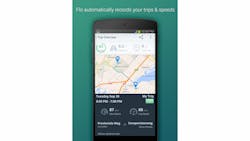 Flo automatically records all trips, based on GPS data and the device's motion sensors. Flo automatically records all trips, based on GPS data and the device's motion sensors.