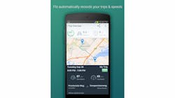 Flo automatically records all trips, based on GPS data and the device&apos;s motion sensors.
