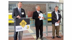 DART President and Executive Director Gary Thomas, Metro Dallas Homeless Alliance President and CEO Mike Faenza, and DART customer and advocate for the homeless Ricky Redd announce the campaign on Nov. 21 at Union Station. DART President and Executive Director Gary Thomas, Metro Dallas Homeless Alliance President and CEO Mike Faenza, and DART customer and advocate for the homeless Ricky Redd announce the campaign on Nov. 21 at Union Station.