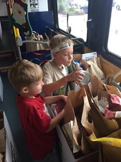 Capital Metro filled two buses with donations during the Stuff the Bus drive. Capital Metro filled two buses with donations during the Stuff the Bus drive.