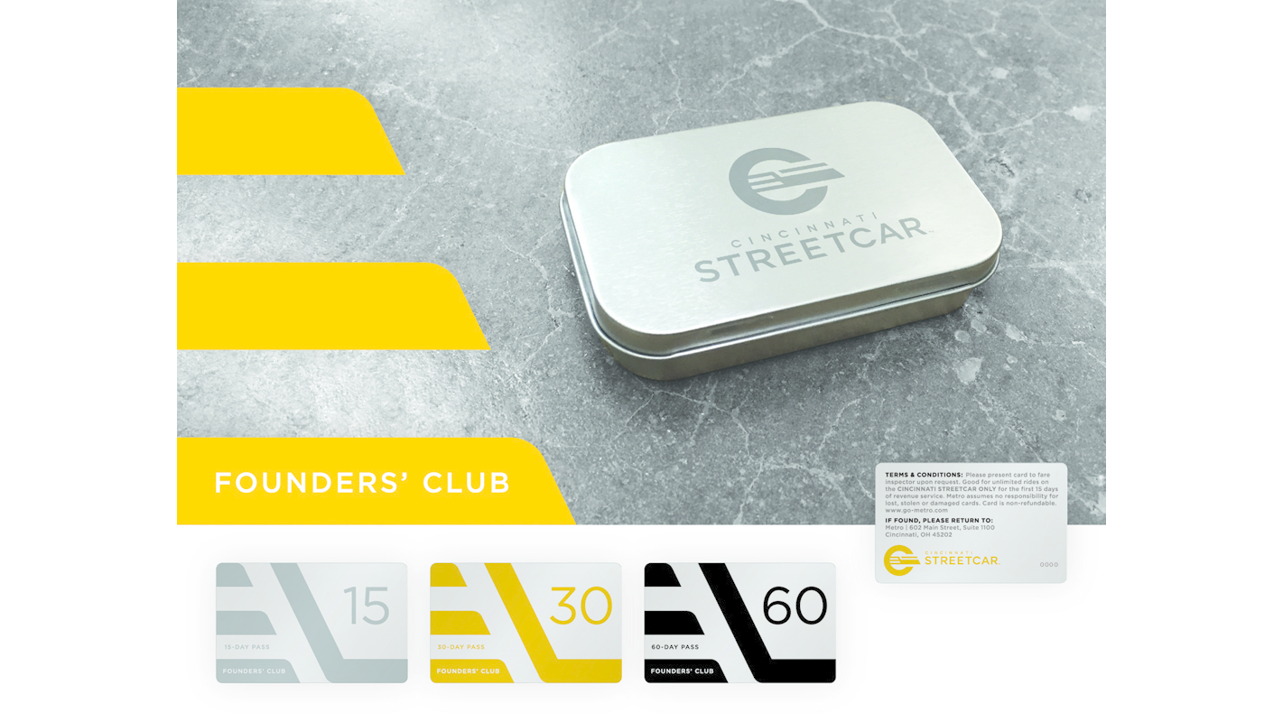 The Cincinnati Streetcar is selling Founder's Club passes, which allow users to get unlimited rides when the system opens in September 2016.