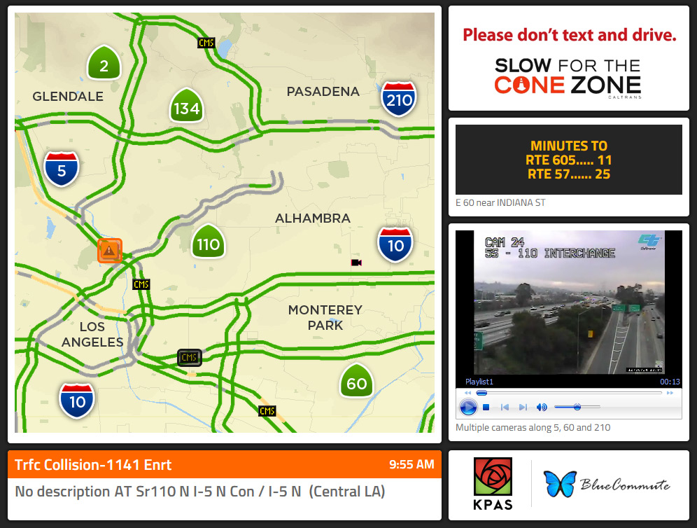 BlueCommute will allow for drivers in southern California to access real-time commuter information.
