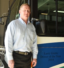 Larry Grube was named City Utilities' 2014 Driver of the Year for his service. Larry Grube was named City Utilities' 2014 Driver of the Year for his service.