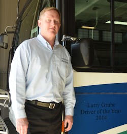 Larry Grube was named City Utilities&apos; 2014 Driver of the Year for his service.