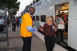 TRE riders are introduced to GoPass. TRE riders are introduced to GoPass.