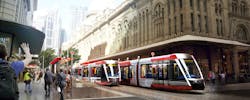 Alstom is responsible for the integrated tramway system which includes the design, delivery and commissioning of 30 coupled Citadis X05 trams, power supply equipment, including APS -ground power supply- over two kilometres, signalling systems.