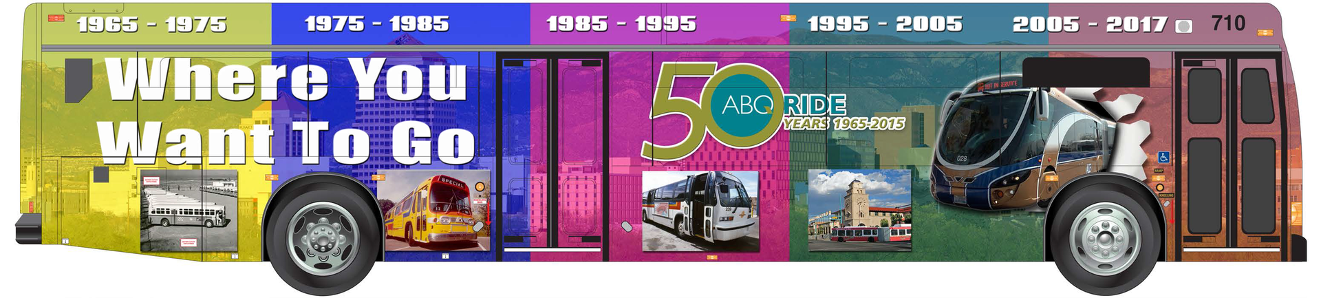 The special 50th anniversary tableau that covers Bus No. 756