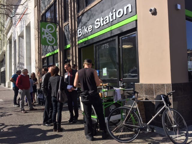 While the Bike Station offers a variety of basic biking accessories for sale such as helmets and lights and offers in-station tune-ups and maintenance, bike sales still remain the business of bike stores.