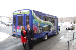 County Executive MaryEllen Odell welcomed Putnam Hospital Center President James Caldas as he announced the hospital is now advertising its many services on the newly refurbished Putnam Moves transit buses. County Executive MaryEllen Odell welcomed Putnam Hospital Center President James Caldas as he announced the hospital is now advertising its many services on the newly refurbished Putnam Moves transit buses.