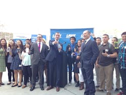 LA Mayor Eric Garcetti tested the new system-wide app on a DASH Bus route on Feb. 17.
