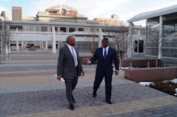 RTD General Manager Phil Washington tours Union Station with former Transportation Secretary Rodney Slater on Feb. 3