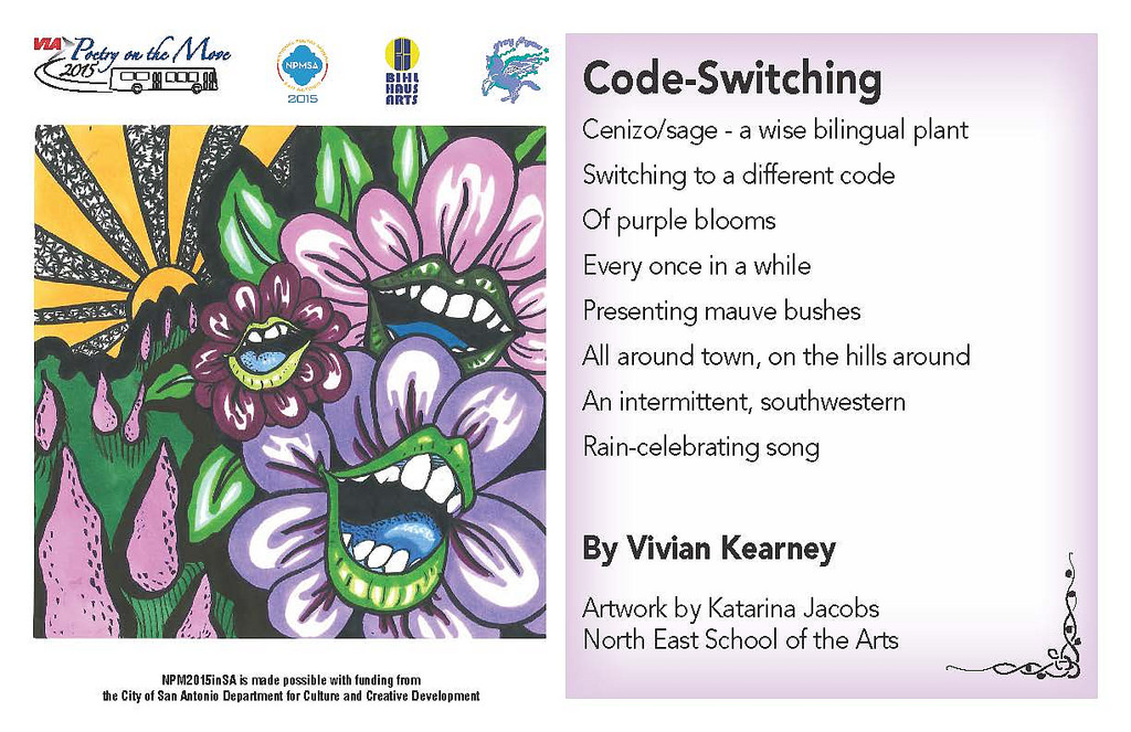 One of the poems that will grace the side of a Via bus during April.