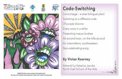 One of the poems that will grace the side of a Via bus during April. One of the poems that will grace the side of a Via bus during April.