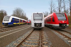 Coradia regional trains for various operators, manufactured by Alstom in Salzgitter. Coradia regional trains for various operators, manufactured by Alstom in Salzgitter.