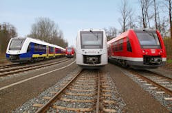 Coradia regional trains for various operators, manufactured by Alstom in Salzgitter.