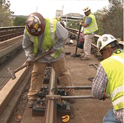 The work to repair a seven-mile stretch of elevated tracks will result in a faster, quieter more reliable ride for BART customers. The work to repair a seven-mile stretch of elevated tracks will result in a faster, quieter more reliable ride for BART customers.