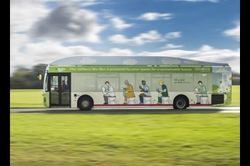 The Bio-Bus can set up to 40 people, with space for one wheelchair.